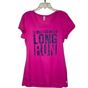 Magenta breathable under armour “in it for the long run” athletic shirt